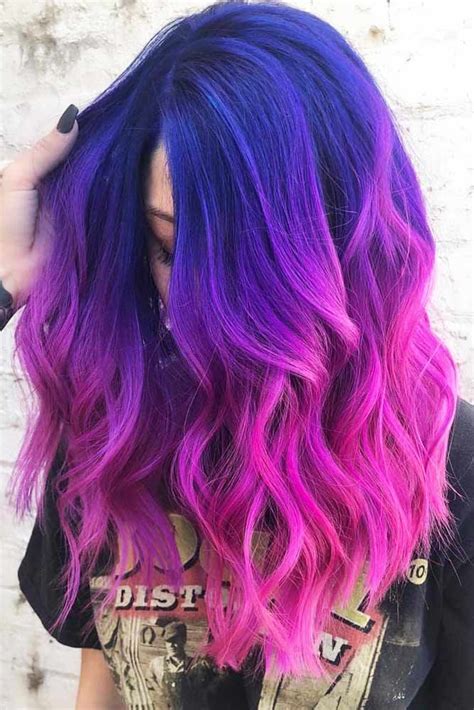 dark to pink ombre hair|blue purple pink ombre hair.